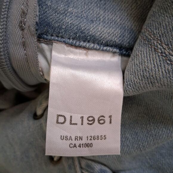 DL1961 Harriet Denim Jumpsuit Lace Tie Front in Dallas $229 Medium NWT *read - Picture 14 of 16